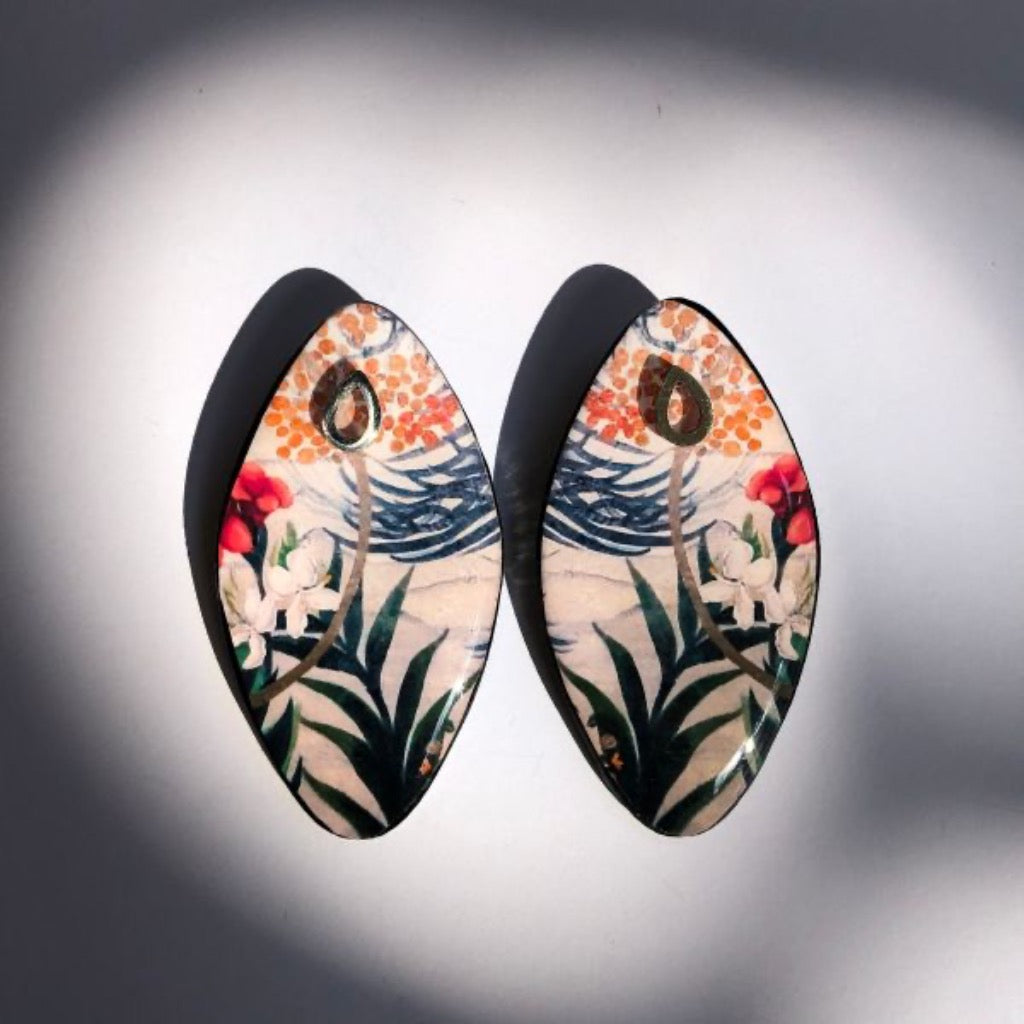 Maxi Aretes Ovalados Flora Paraíso
