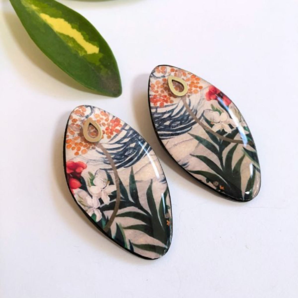 Maxi Aretes Ovalados Flora Paraíso