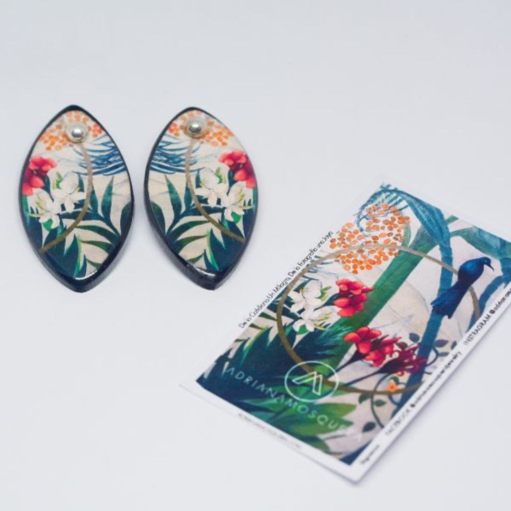 Maxi Aretes Ovalados Flora Paraíso