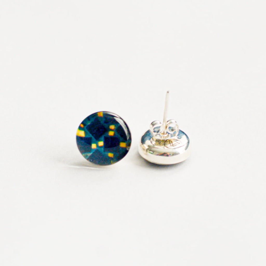 Aretes Redondos Azulejo Amarillo y Azul