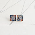 Aretes Talavera Centro Cuadrados